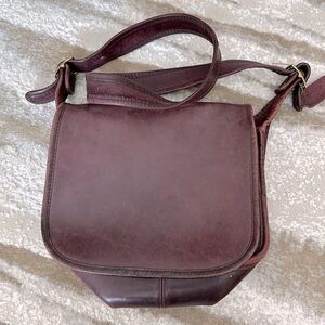 Vintage Coach Flap Saddle Leather Handbag